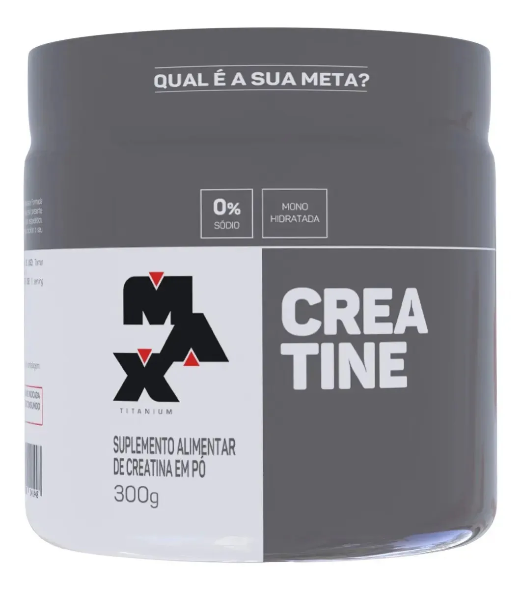Creatina Max Titanium monohidratada em pó pote 300g creatina po sem sabor