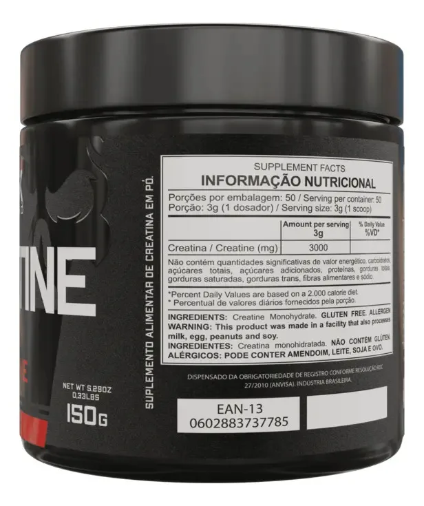 Creatina Monohidratada Em Pote 150g 100% Pura Dark Lab