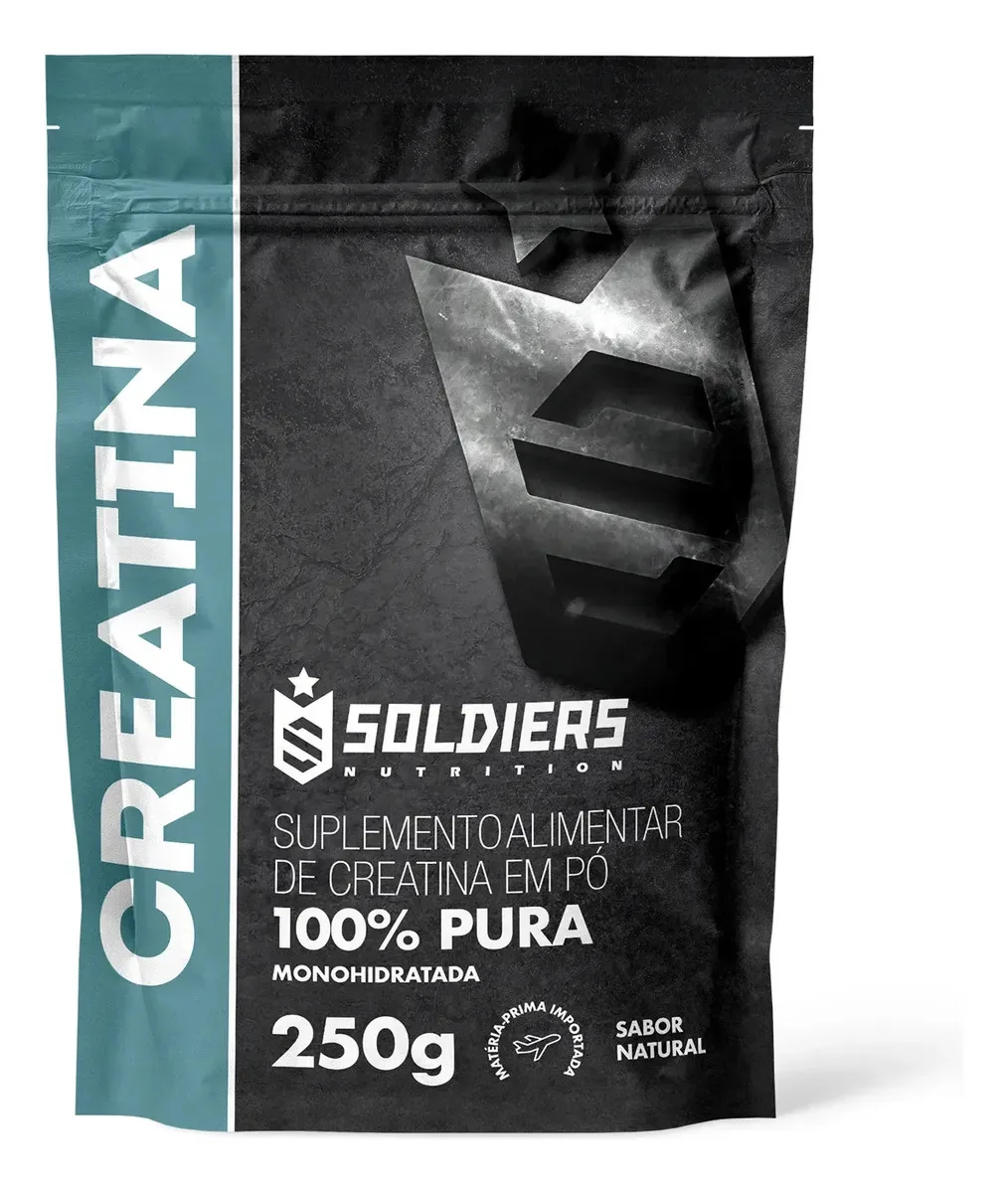 Creatina Monohidratada 250g Soldiers Nutrition 100% Pura Importada Performance Músculo Treino