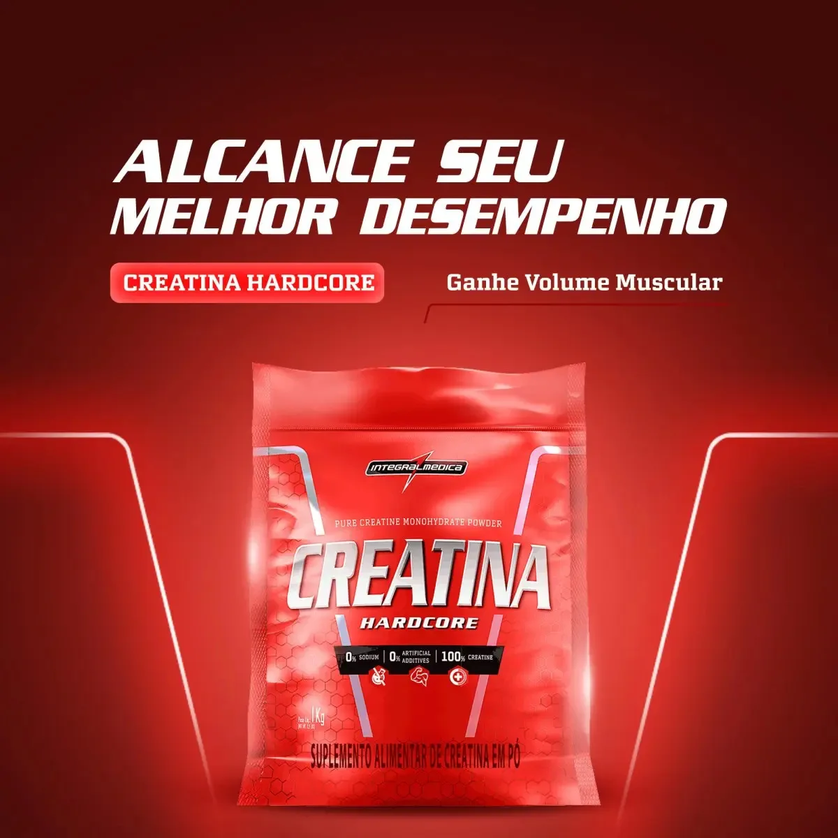 Creatina 100% Pura Pouch 1Kg Integralmédica
