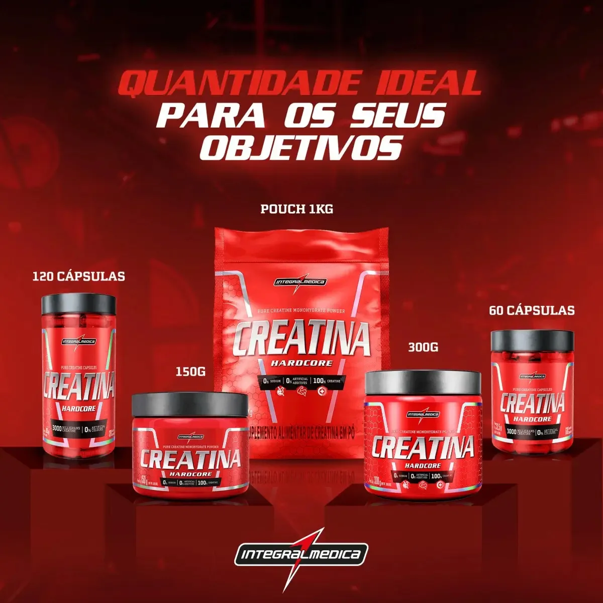 Creatina 100% Pura Pouch 1Kg Integralmédica