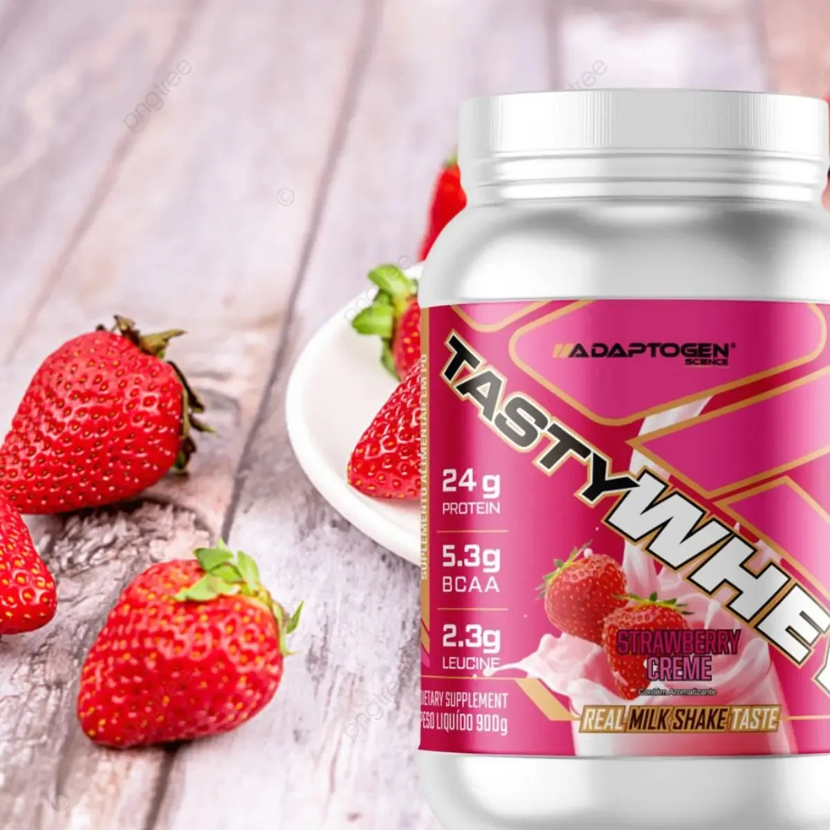 Tasty Whey 3w Gourmet 900g Morango Cream - Adaptogen Science