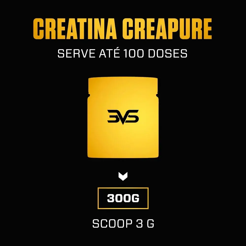 Creatina Creapure® 300g - 100% Pura e Produzida com Matéria-prima Alemã - 3vs Nutrition
