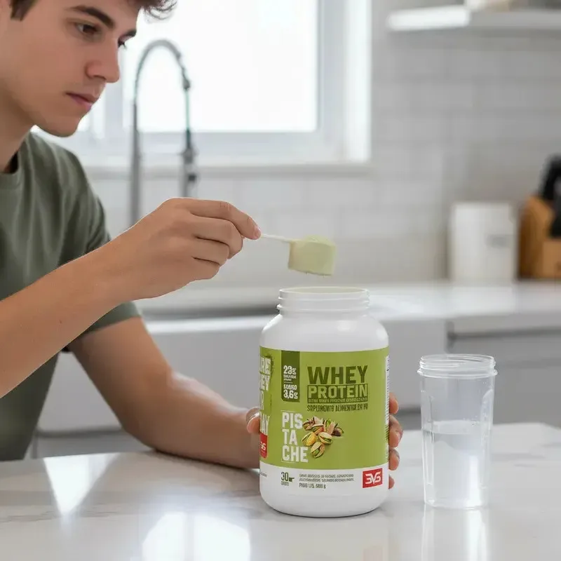 100% Whey Protein Concentrado 900g Sabor: Pistache - Proteína 100% Pura - 3VS Nutrition