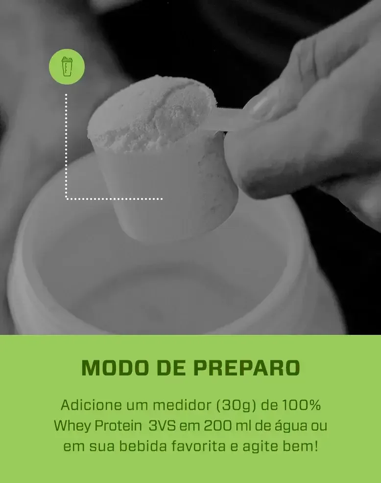 100% Whey Protein Concentrado 900g Sabor: Pistache - Proteína 100% Pura - 3VS Nutrition