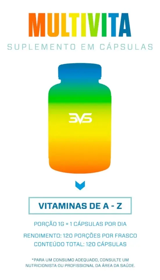 Multivitaminico de A a Zinco - Polivitamínico Com Fórmula Avançada E Concentrada - 120 doses