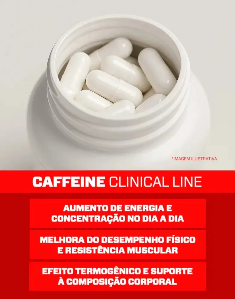 Cafeína 200mg - Fórmula com Máxima Concentração e Pureza - 120 cápsulas