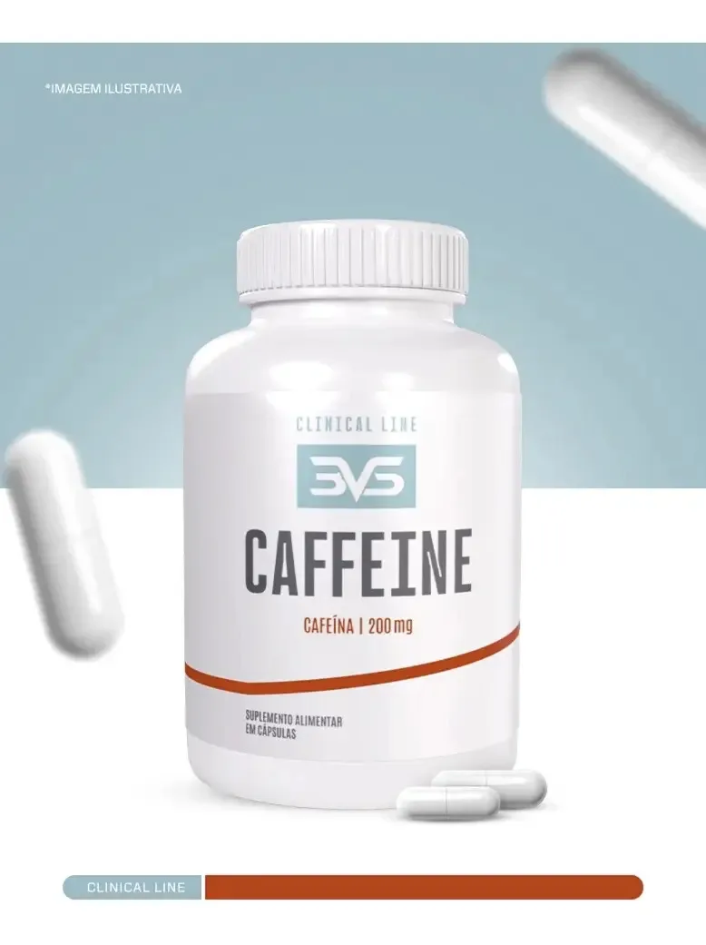 Cafeína 200mg - Fórmula com Máxima Concentração e Pureza - 120 cápsulas