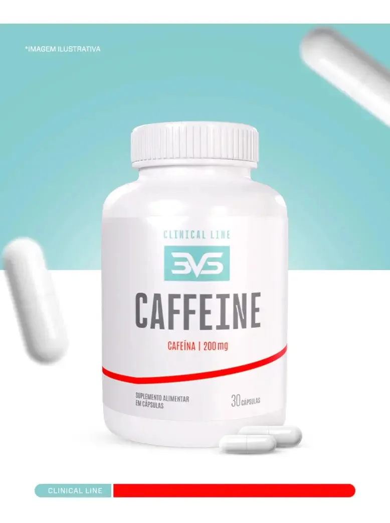 Cafeína 200mg - Fórmula Com Máxima Concentração e Absorção - 60 Cápsulas