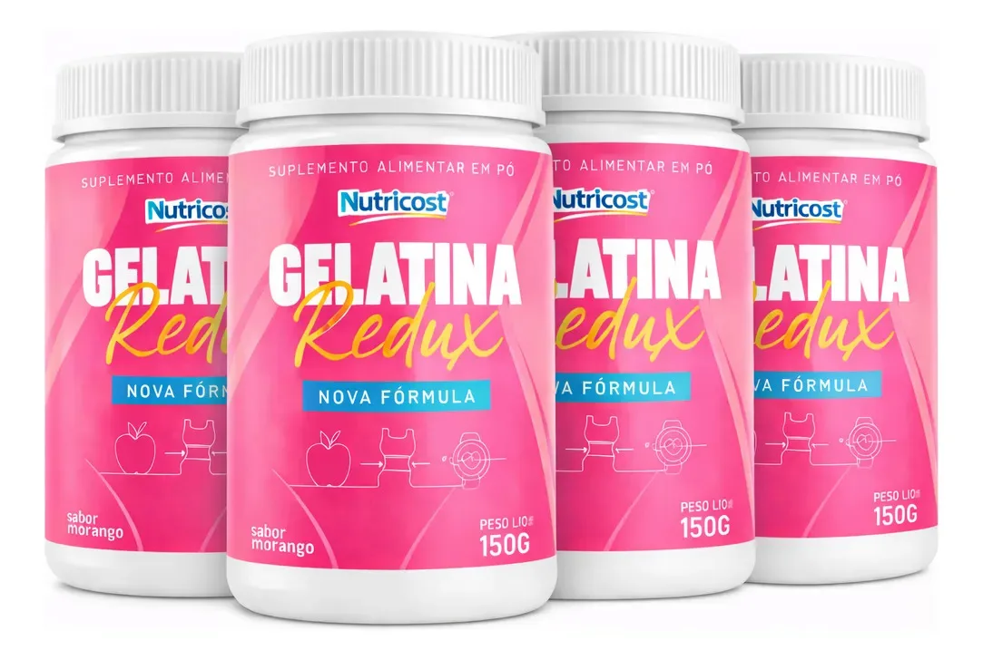 Gelatina Redux 150g Nutricost Sabor Morango Envio Flex