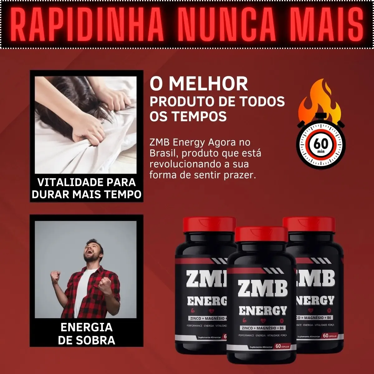 Suplemento Masculino Natural Energia Diária 60 Cáps / 1000mg