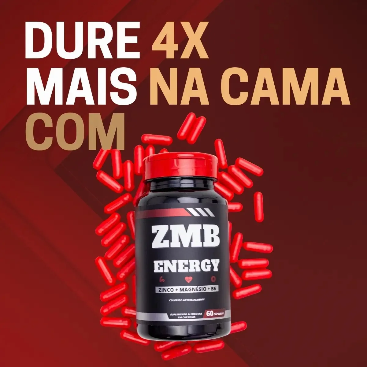 Suplemento Masculino Natural Energia Diária 60 Cáps / 1000mg