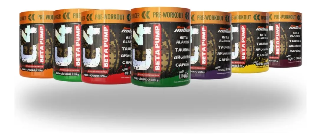 Pré Treino C4 Beta Pump 225g New Millen (top) - Sabor Frutas amarelas