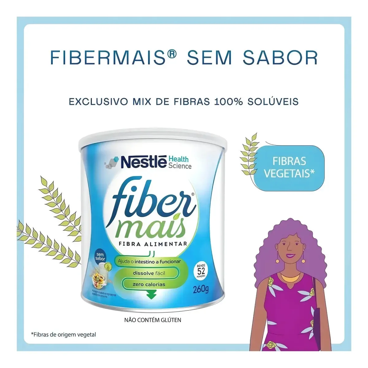 Suplemento Alimentar de Fibras Fibermais Sem Sabor 260g