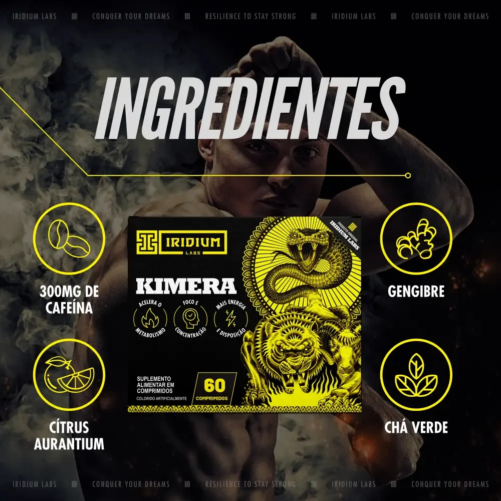 Kimera Thermo 60 Comps Termogênico Iridium Labs Sem Sabor
