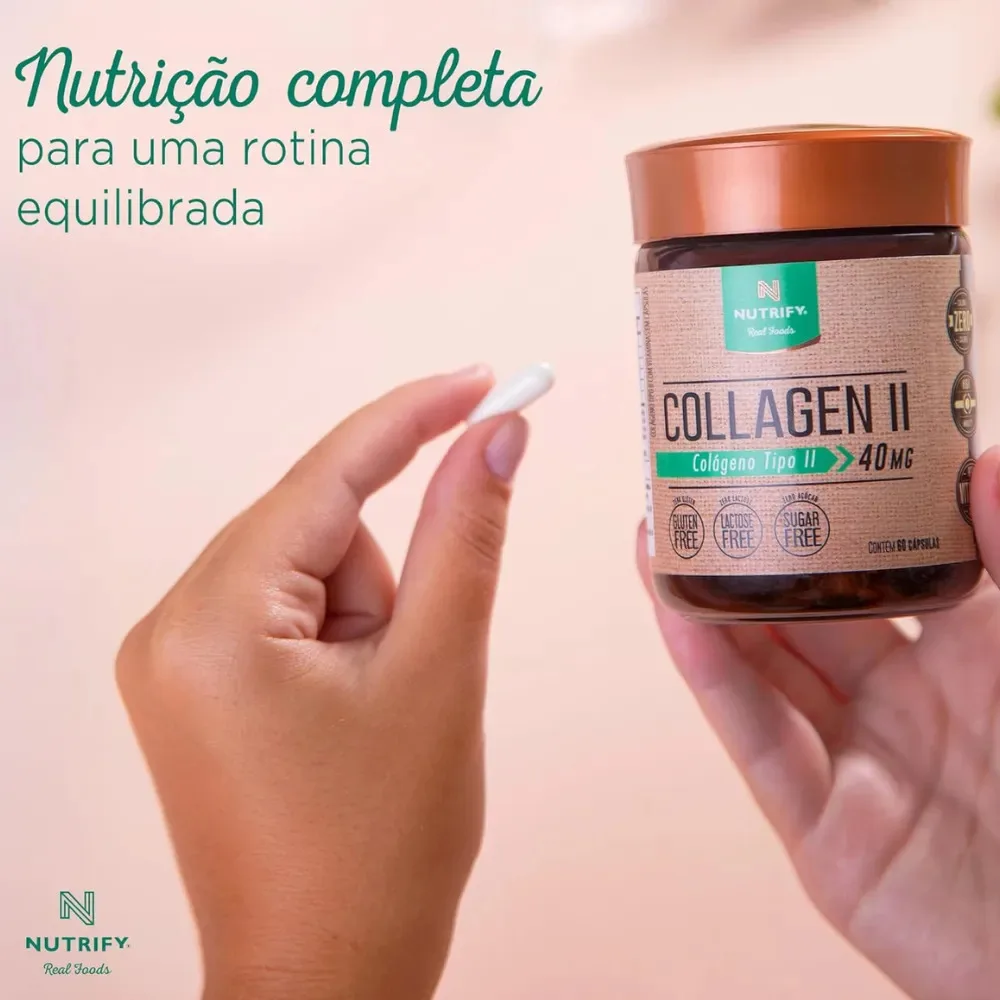 Collagen Tipo II 40mg 60 Cápsulas Nutrify