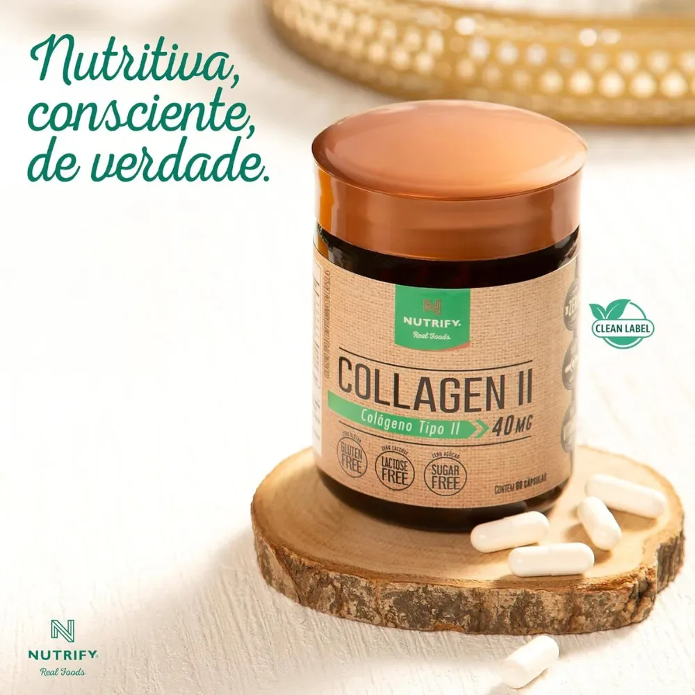 Collagen Tipo II 40mg 60 Cápsulas Nutrify