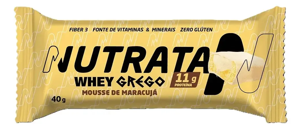 Barra Whey Grego 40g 12 Unidades Mousse De Maracujá Nutrata Mousse De Maracujá