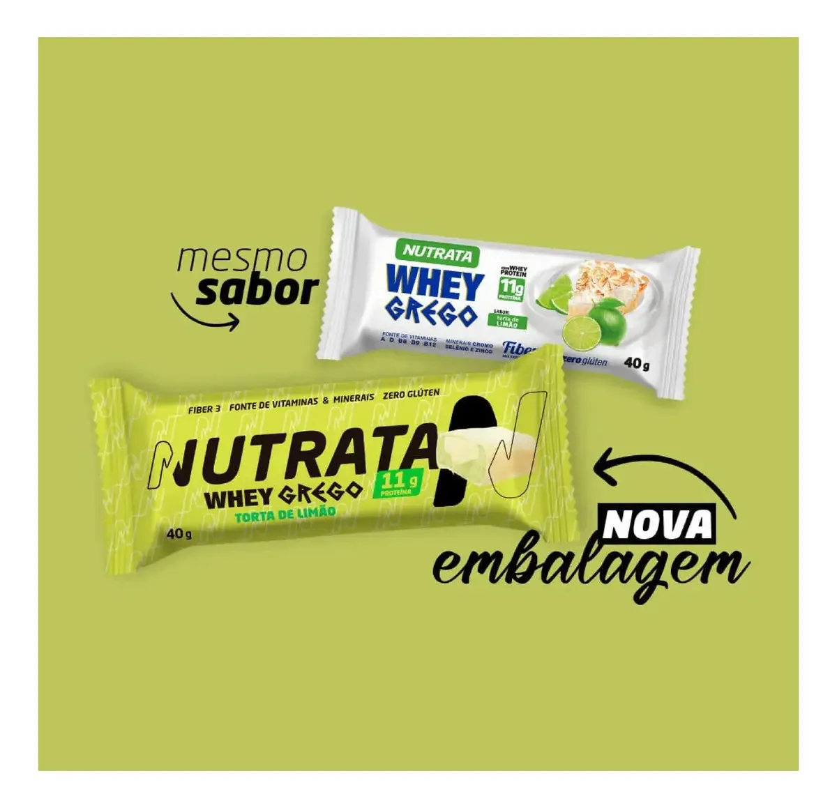 Barra Whey Grego 40g Display com 12 unidades Torta de Limão Nutrata