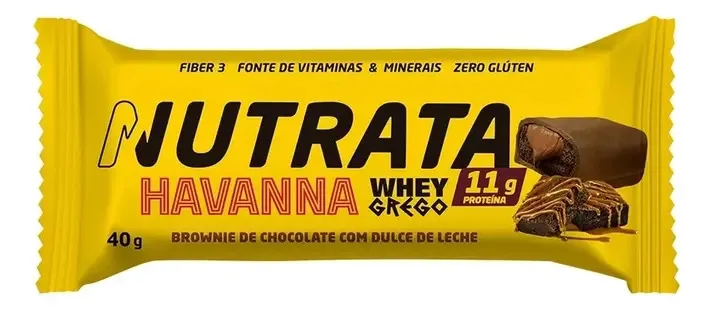 Whey Grego Bar (caixa 12 Unidades) - Nutrata Barra Proteina Sabor Doce de leite Havanna