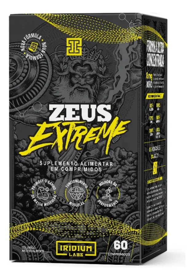 Zeus Extreme - Zma / Pré Hormonal / Testosterona - 60 Comps Sabor Sem sabor