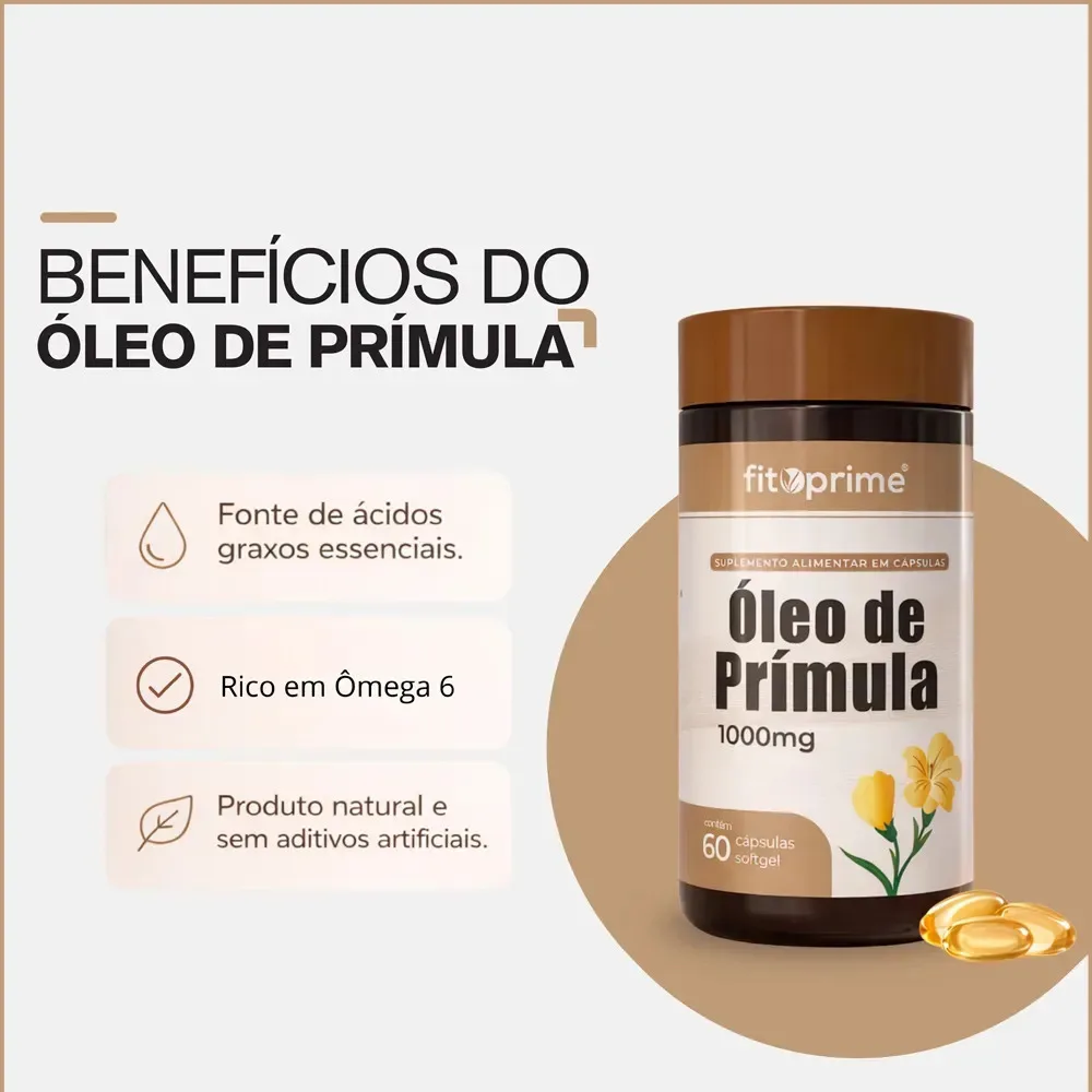 Óleo De Prímula 1000mg 60 Cápsulas Fitoprime Sabor Sem sabor