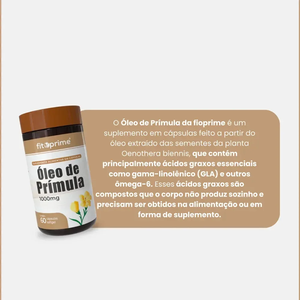 Óleo De Prímula 1000mg 60 Cápsulas Fitoprime Sabor Sem sabor