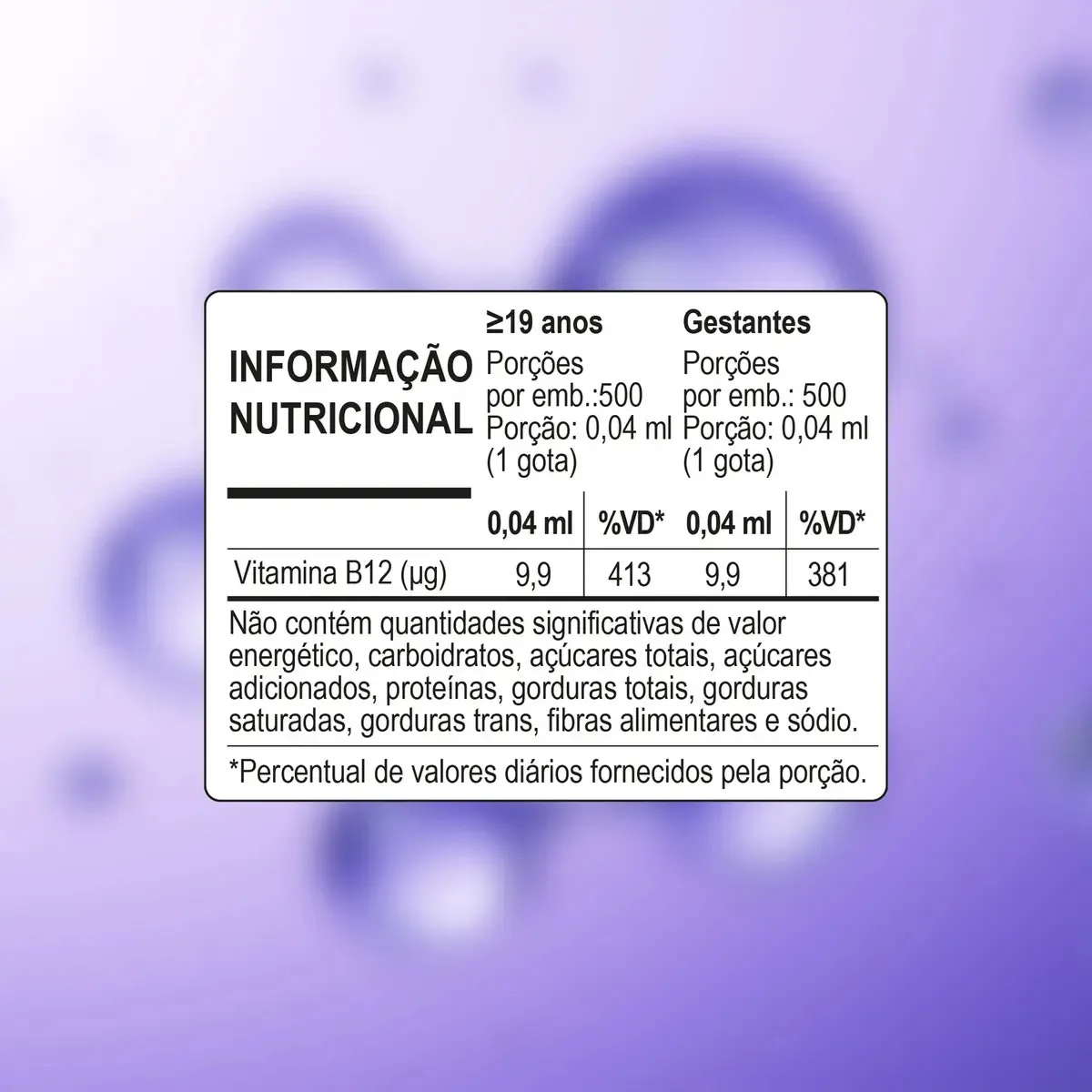 B12 Drops Metilcobalamina 20ml Sabor Frutas Vermelhas Puravida